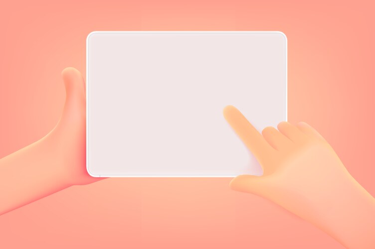 using tablet computer with blank screen 3d vector