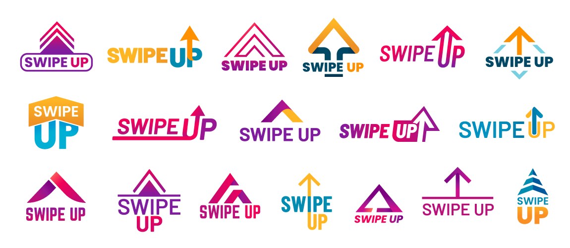 Swipe up icons and buttons scroll drag arrows vector image