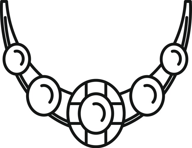 Necklace icon outline style Vector Image