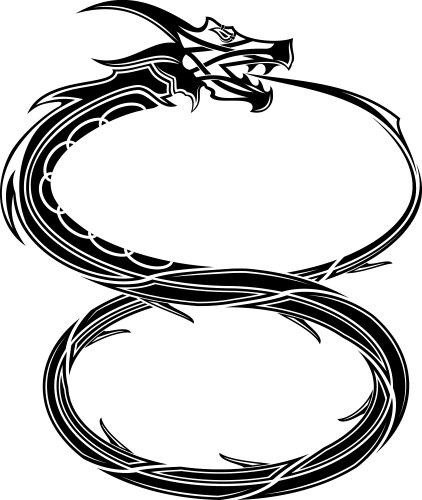 Black Dragon Illustration Vector Image