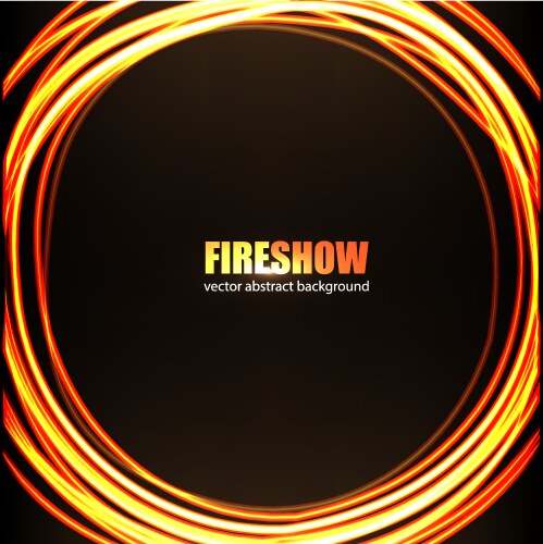 Magic gold circle frame fire hole glowing border Vector Image