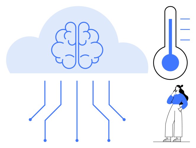 Integration of cloud computing and artificial vector image