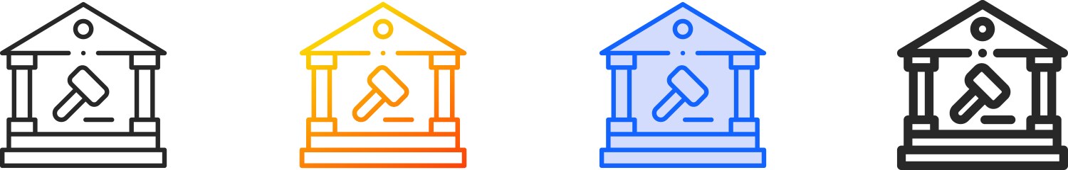 Boxes iconthin linear gradient blue stroke Vector Image