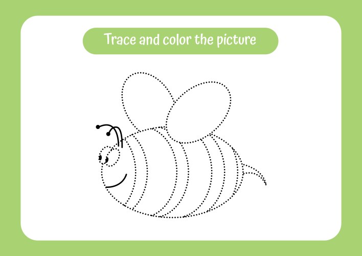 Bee Trace & Color Learning Game Vector Image