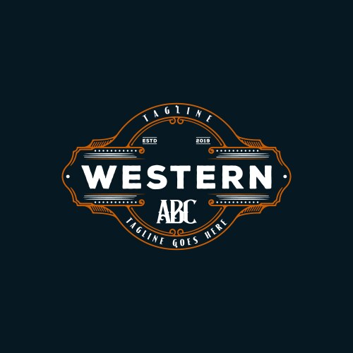 Western Bar Emblem - Rustic Typography Vector Image