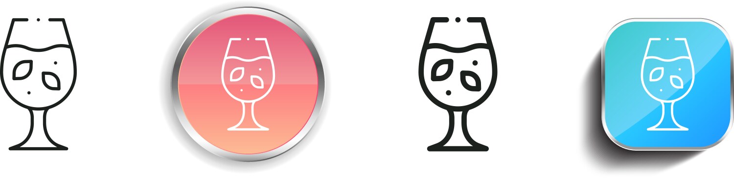 Liquor icon thin linear regular and button style vector image