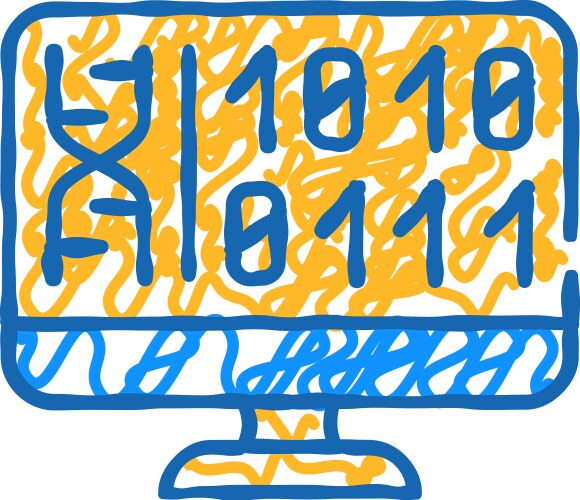 Generating protein cell using computer code icon vector image