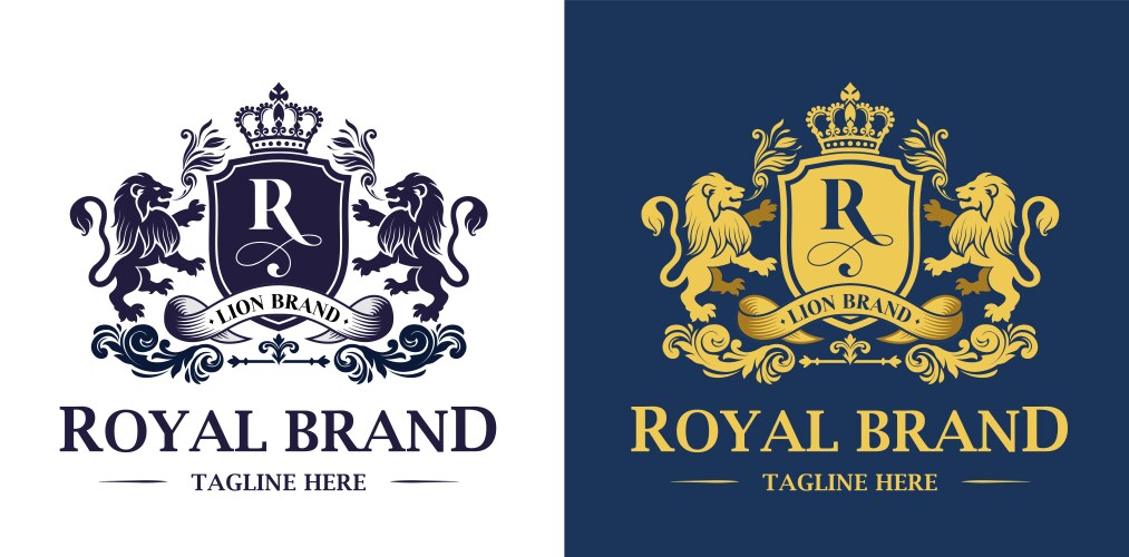 Lion Crest Heraldic Logo Vector Image