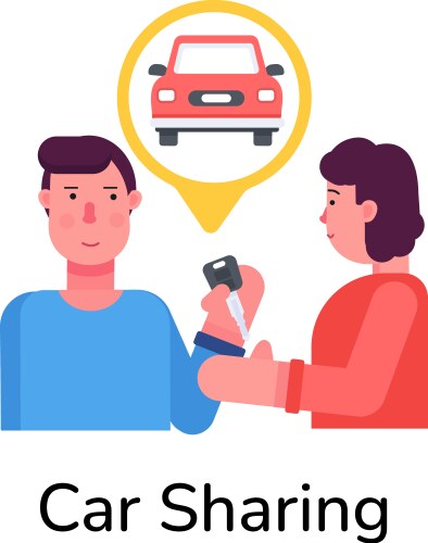 Sharing ride Royalty Free Vector Image - VectorStock