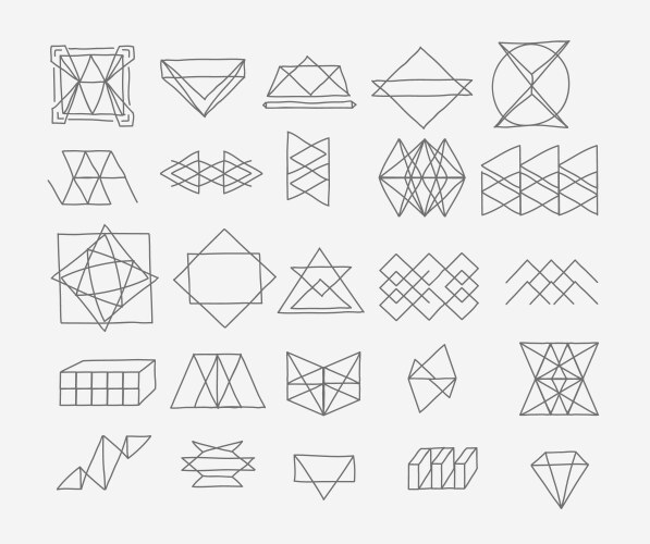 Set of geometric trendy hipster elements shapes vector image