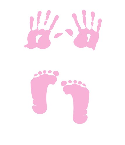 Baby Girl Handprints Footprints Vector Image