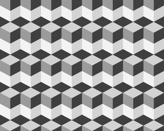 Abstract geometric seamless pattern with 3d cubes Vector Image