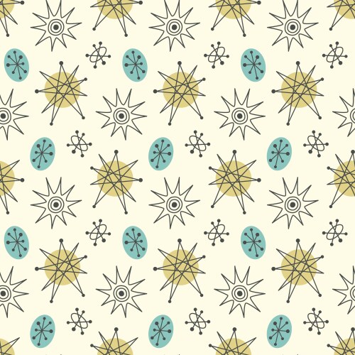 Mid century modern seamless pattern Royalty Free Vector