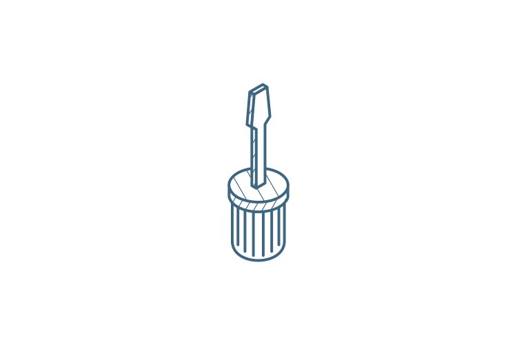 screwdriver isometric icon 3d line art technical vector image