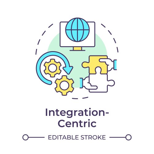 Integration-centric multi color concept icon vector image