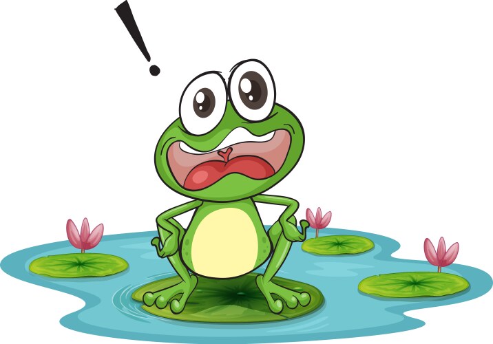 Worried cartoon frog Vector Image
