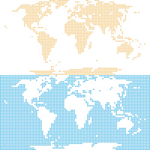 Dotted World Map of Square Dots Vector Images (over 1,200)