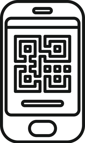 Scan qr code with phone icon outline login vector image
