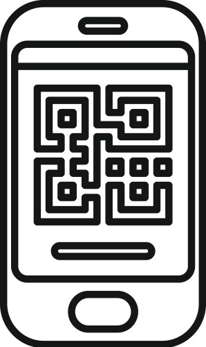 scan qr code with phone icon outline login vector