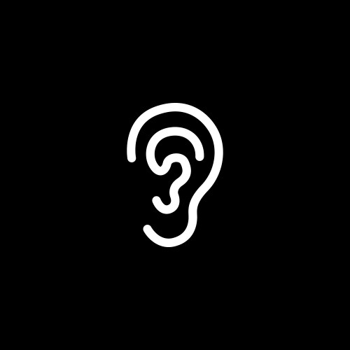 Human ear sign Royalty Free Vector Image - VectorStock