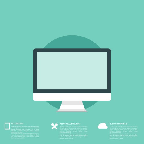 Flat abstract background with web icons interface vector image