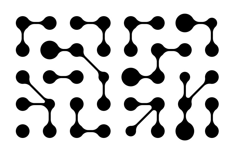 Geometric pattern of interconnected blobs and dots vector image