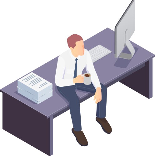 bored office worker vector