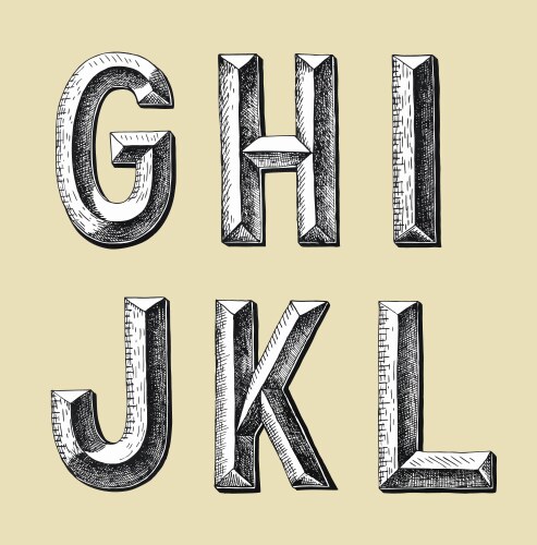 Original hand draw sketch alphabet design Vector Image