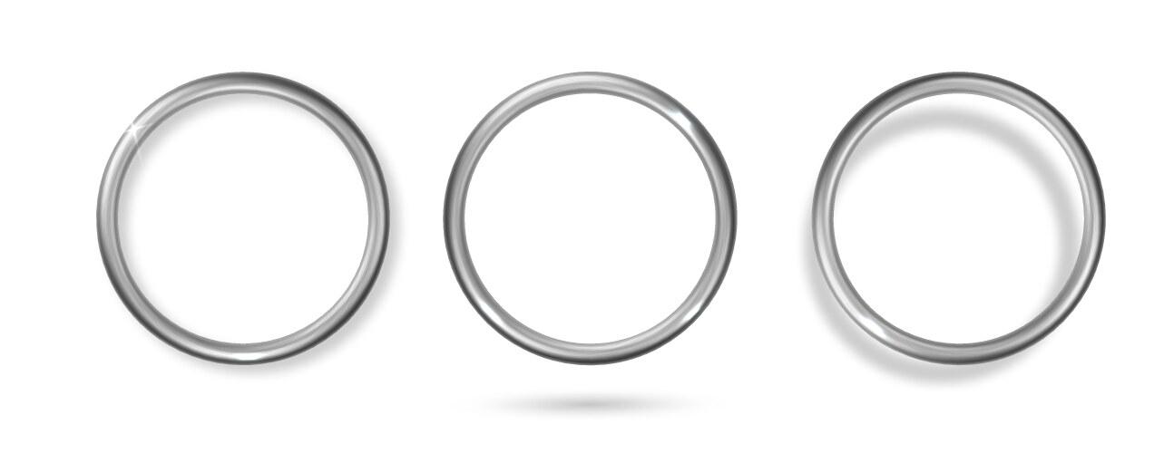 Silver metal ring isolated on white background Vector Image