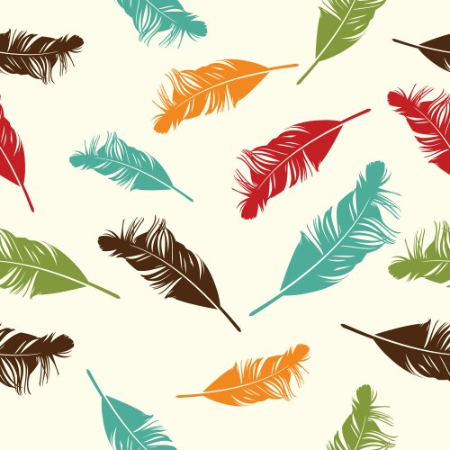 Seamless pattern with feathers Royalty Free Vector Image