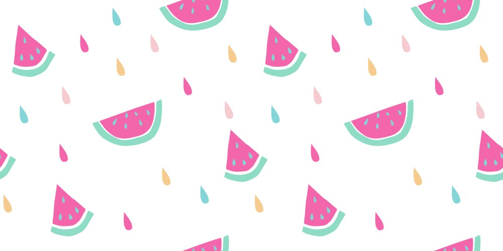 seamless watermelon pattern fruit slices vector image