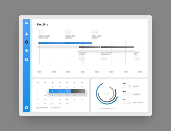 Web app dashboard ui and ux kit infographic tools vector image