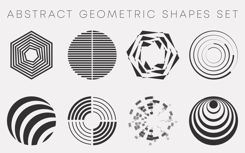 Abstract geometric shapes set design for flyer vector image