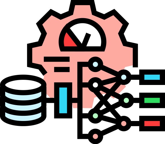 Hyperparameter tuning machine learning color icon vector image