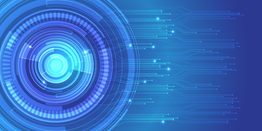 Abstract blue light arrow speed power technology Vector Image
