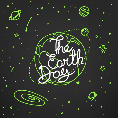 earth day doodle style vector image