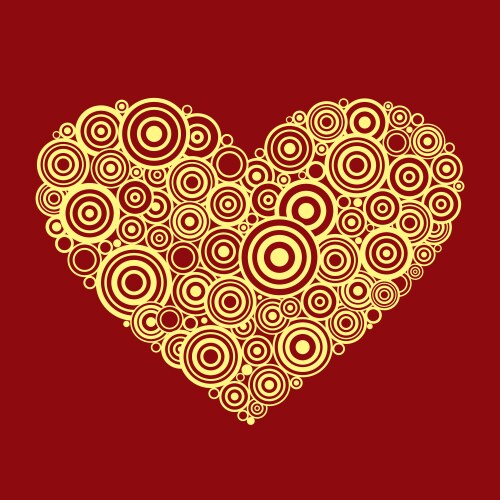 Red heart with arrow Royalty Free Vector Image