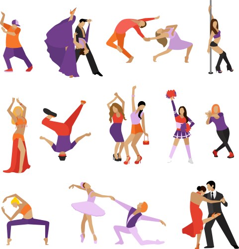 Dancing People Set - Diverse Styles Vector Image