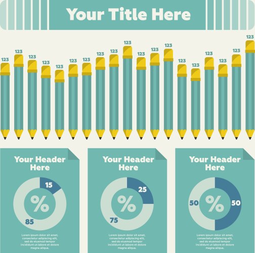 bar chart and pie vector image