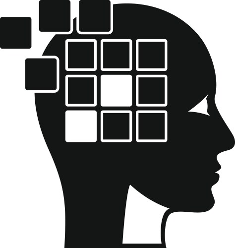 Forget memory alzheimer icon simple style Vector Image