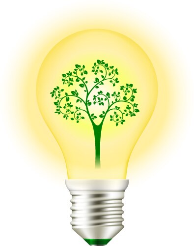 Green light bulb Royalty Free Vector Image - VectorStock
