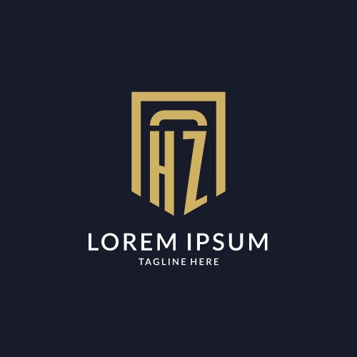 Initial hz logo star shield symbol with simple Vector Image