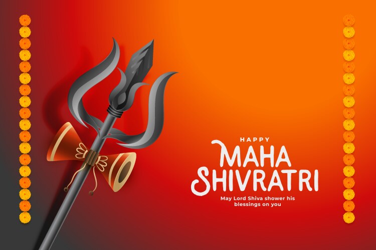 Maha Shivratri Greetings - Hindu Festival Vector Image