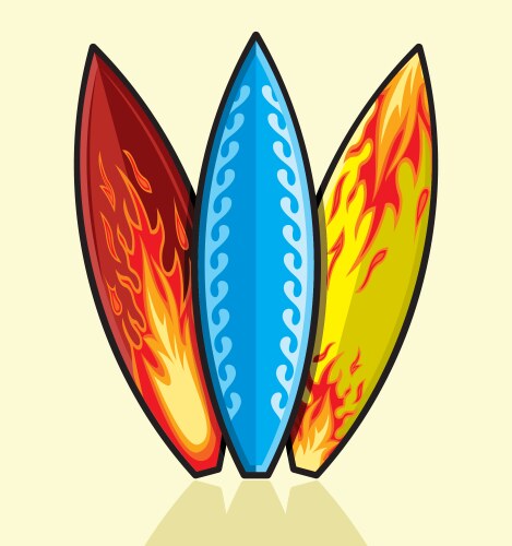 Surfboard set prints Royalty Free Vector Image