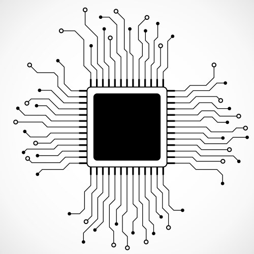 Cpu microprocessor microchip circuit board vektorbild