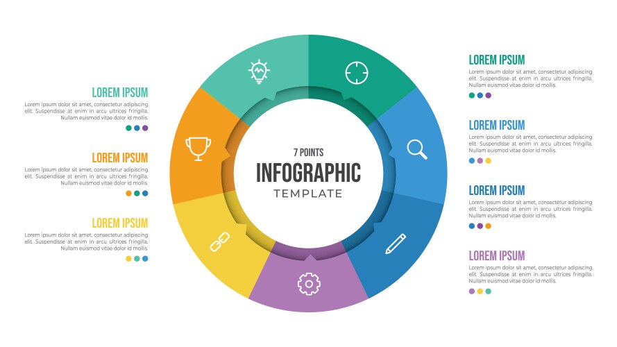 Flat circle element for infographic with 12 parts Vector Image