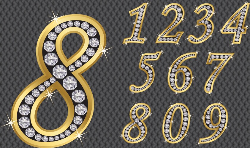 Number diamond font Vector Images & Graphics for Commercial Use