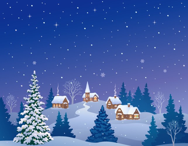 christmas eve country vector image vector image