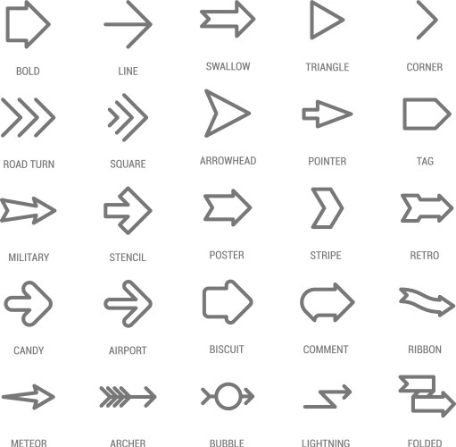 100 line icon set - arrows Royalty Free Vector Image
