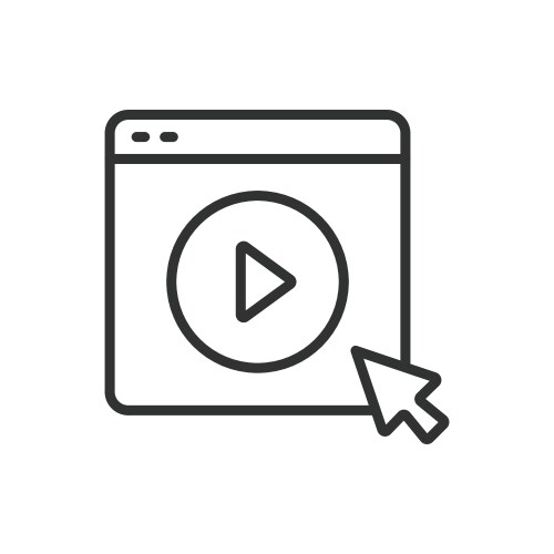 Web video in line design player streaming online vector image